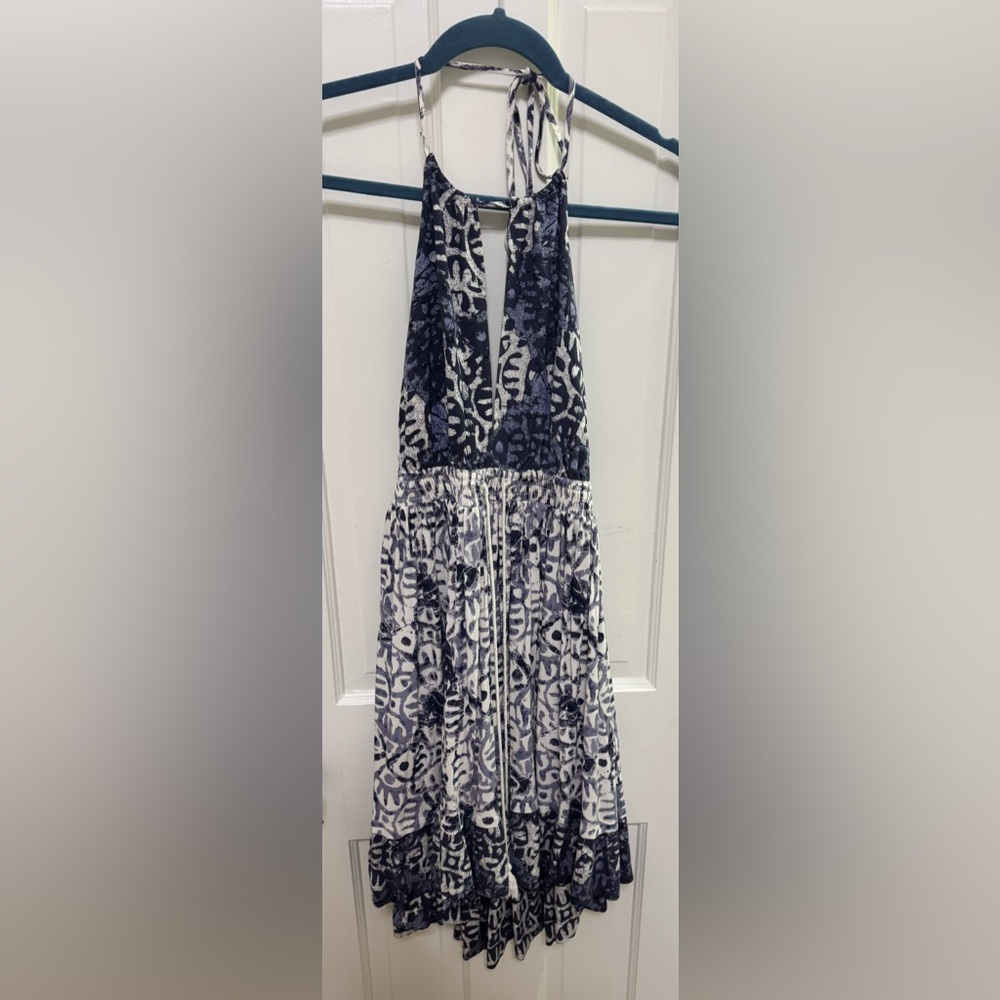 Free People Abstract Halter Dress